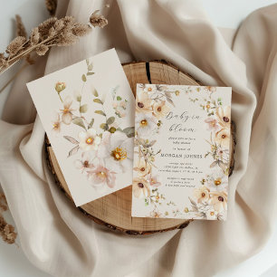Baby i Bloom Tender Blommigt Baby Shower Inbjudan