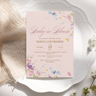 Baby i Bloom Vår Baby Shower Inbjudningar