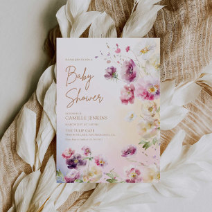 Baby i Bloom Vår Blommigt Baby Shower-inbjudan för Inbjudningar