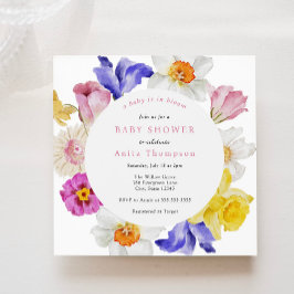 Baby i Bloom Vår Blommigt Baby Shower Inbjudningar