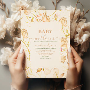 Baby i Bloom    Vår Blommigt Shower Inbjudningar