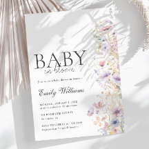Baby i Bloom Vår Blommor Baby Shower-inbjudan