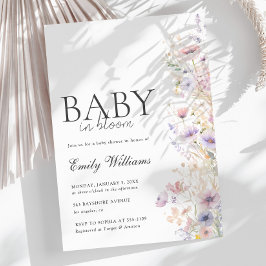 Baby i Bloom Vår Blommor Baby Shower-inbjudan Inbjudningar