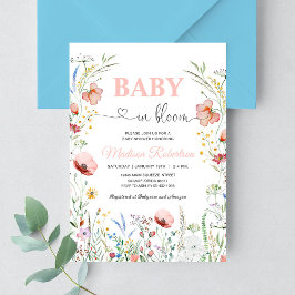 Baby i Bloom Vår blommor Baby Shower Inbjudningar