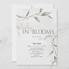 Baby i Bloom Vår Flower Blommigt Baby Shower Inbjudningar