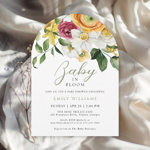 Baby i Bloom Vår Garden Blommigt Baby Shower Inbjudningar