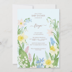 Baby i Bloom Vår Påsk Baby Shower Inbjudningar