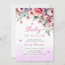 Baby i Bloom Vår rosa Blommigt Girl Baby dusch