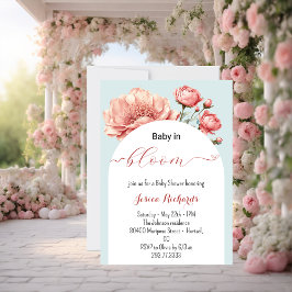 Baby i Bloom Vår, sommardusch med Blommigt Babydus Inbjudningar