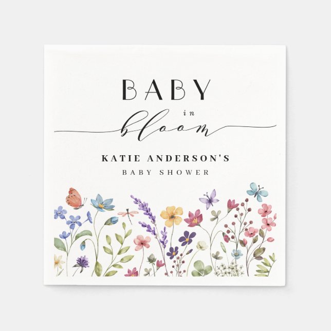 Baby i Bloom Vår, sommarstuga för Blommigt  Pappersservett (Framsidan)