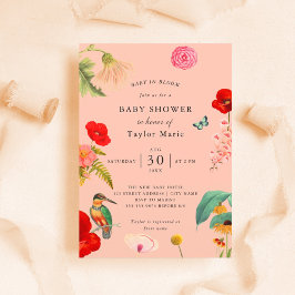 Baby i Bloom | Vår Wildblommans babyskor Inbjudningar