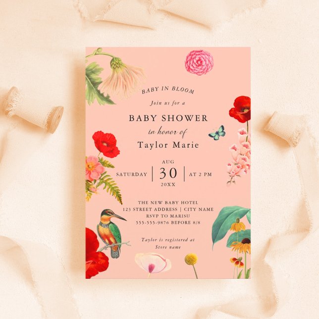 Baby i Bloom | Vår Wildblommans babyskor Inbjudningar (Skapare uppladdad)