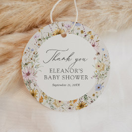Baby i Bloom Vår Wildblomme Baby Shower Gåvor Etiketter