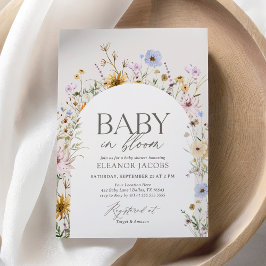 Baby i Bloom Vår Wildblomme Baby Shower Inbjudningar