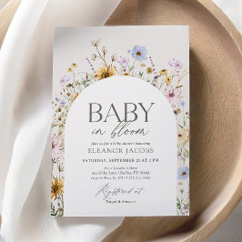 Baby i Bloom Vår Wildblomme Baby Shower Inbjudningar