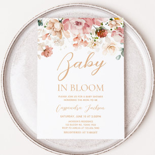 Baby i Bloom Vår Wildblomme Baby Shower Inbjudningar