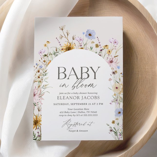 Baby i Bloom Vår Wildblomme Baby Shower Inbjudningar (Skapare uppladdad)