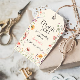 Baby i Bloom Vår Wildblomme Baby Shower Presentetikett