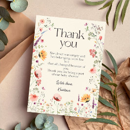 Baby i Bloom Vår Wildblomme Baby Shower Tack Kort