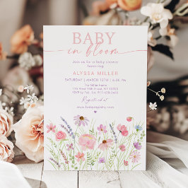 Baby i Bloom Vår Wildblomme Meadow Baby Shower Inbjudningar