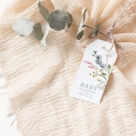 Baby i Bloom Vår Wildbloms Blommigt Baby favor Presentetikett