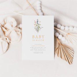 Baby i Bloom Vår Wildbloms Blommigt Baby Shower Inbjudningar