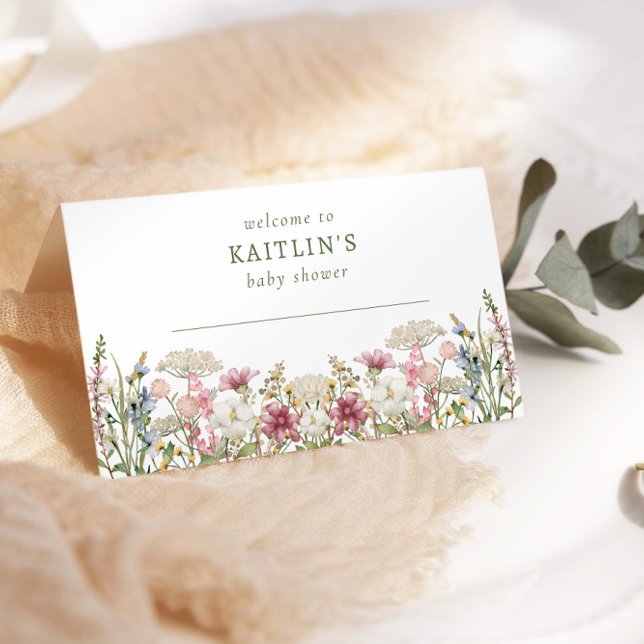 Baby i Bloom Vår Wildbloms Blommigt Baby Shower Placeringskort (Skapare uppladdad)