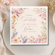 Baby i Bloom Vattenfärg Babyshower