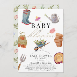 Baby i Bloom  Verktyg Baby Shower efter post Inbjudningar