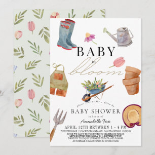 Baby i Bloom Verktyg Drive by Baby Shower Inbjudningar