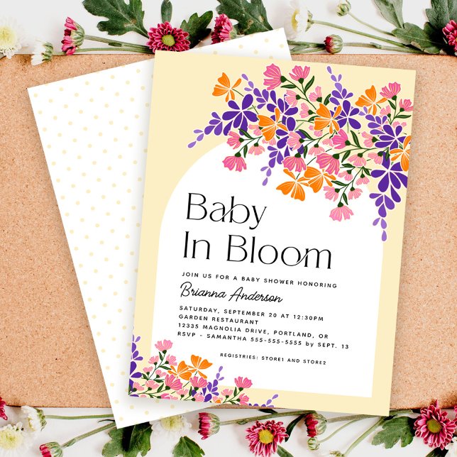 Baby i Bloom Vibrant Vår blommor Baby Shower Inbjudningar (Skapare uppladdad)