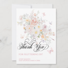 Baby i Bloom Vild Flower Butterfly Baby Shower Tack Kort