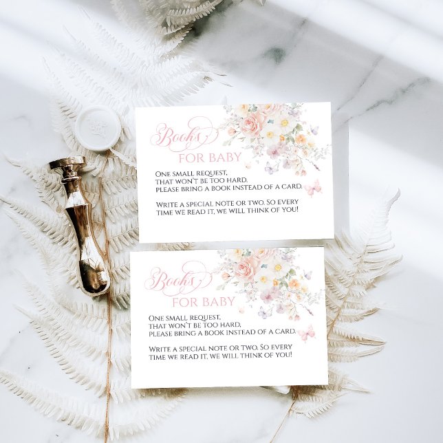 Baby i Bloom Vild Flower Butterfly Baby Shower Tilläggskort (Skapare uppladdad)