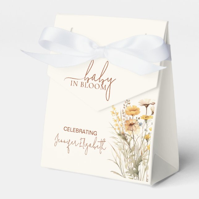 Baby i Bloom Vildblomma Barnkalas Presentaskar (Framsidan Sidan)