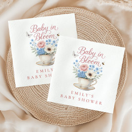 Baby i Bloom Vintage Blommigt Girl Baby Shower Pappersservett