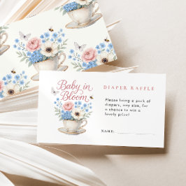 Baby i Bloom Vintage Diaper Raffle Baby Shower Tilläggskort