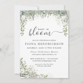 Baby i Bloom | Vit Blommigt Greenery Baby Shower