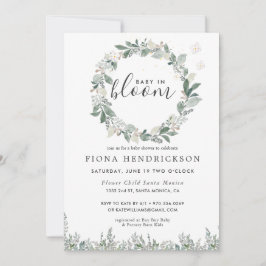 Baby i Bloom | Vit Blommigt Greenery Baby Shower