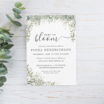 Baby i Bloom | Vit Blommigt Greenery Baby Shower