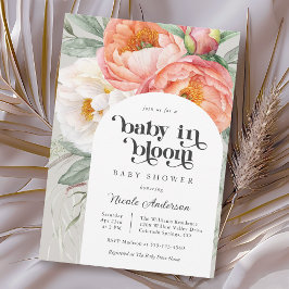 Baby i Bloom Watercolor Blommigt Baby Shower Inbjudningar
