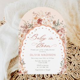 Baby i Bloom Watercolor Boho Blommigt Baby Shower Inbjudningar