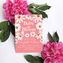 Baby i Bloom Watercolor Daisys & Butterfly Rosa