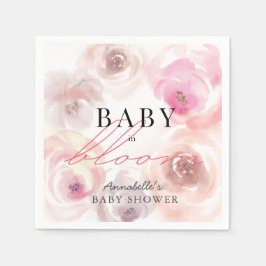 Baby i Bloom Watercolor Ro Baby Shower Pappersservett
