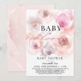 Baby i Bloom Watercolor Ro Drive by Baby Shower Inbjudningar