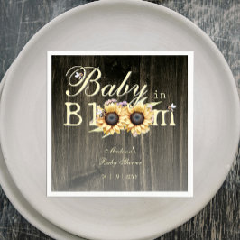 Baby i Bloom Watercolor Solsun Baby Shower Pappersservett