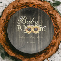 Baby i Bloom Watercolor SunblommBaby Shower