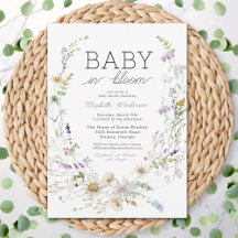 Baby i Bloom Watercolor Wildblomme Baby Shower