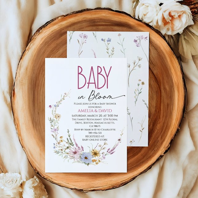 Baby i Bloom Whimsical Blommigt Arch Baby Shower Inbjudningar (Skapare uppladdad)