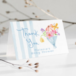 Baby i Bloom Whimsical blommigt Tack Kort