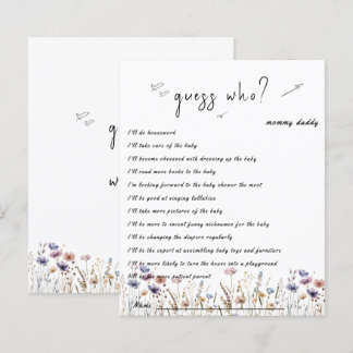 Baby i Bloom WildblomBaby Shower Game Flyer